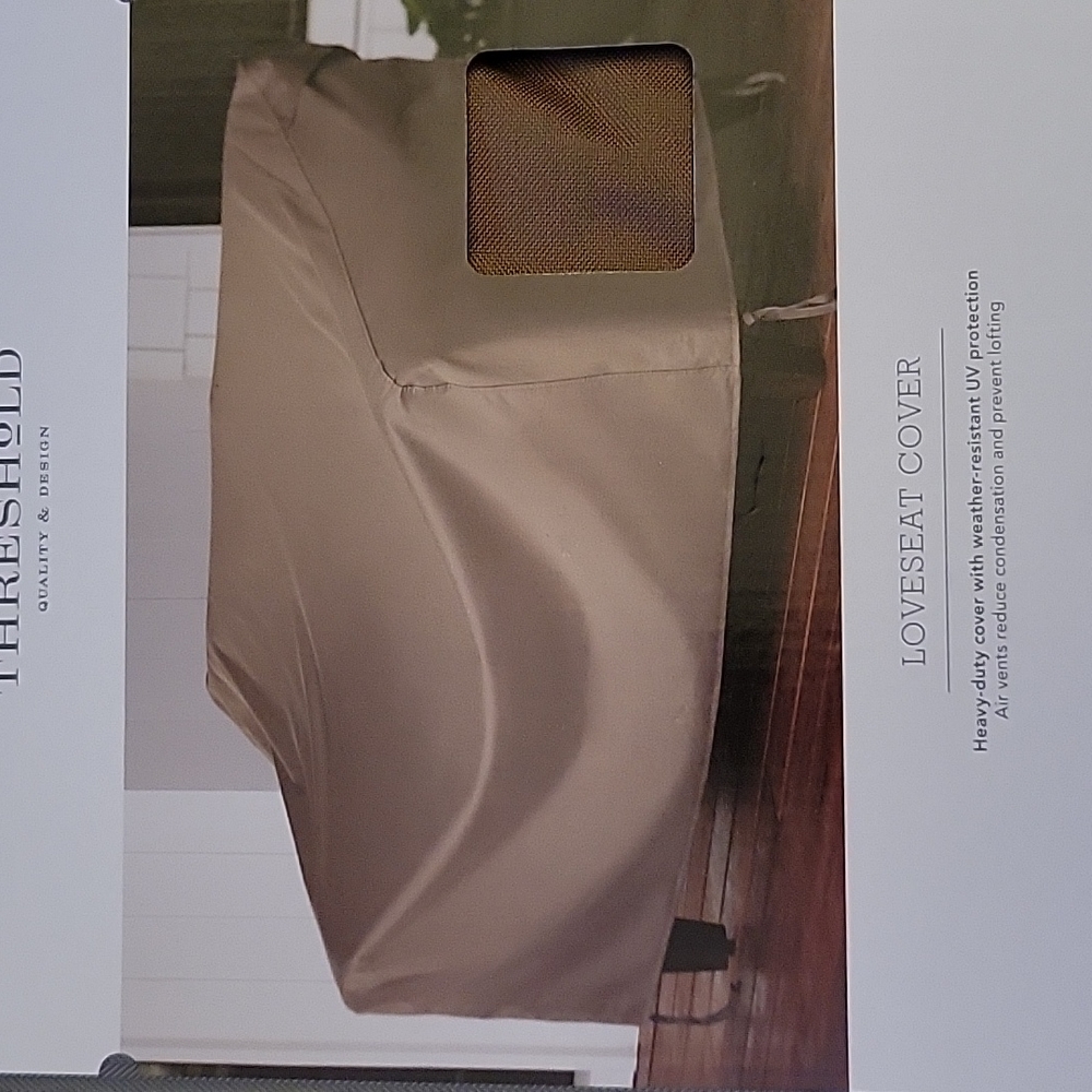 Threshold patio loveseat cover heavy duty UV Protection air vent brown NEW …
